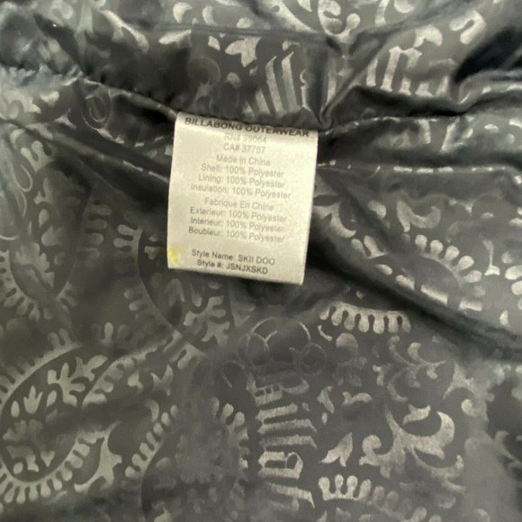 Billabong Womens Hooded Jacket Size M Vest Black Pockets Outwear Style Skii Doo - Picture 8 of 10